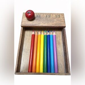Vintage Carousel Unlimited Handmade Wooden Pencil Box